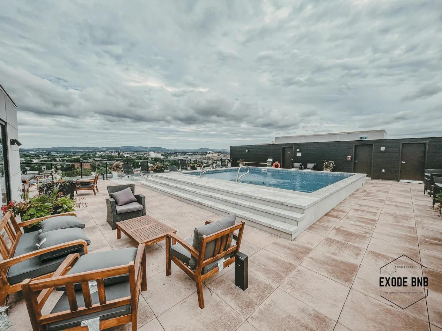 Quebec, Rustique Chic En Ville, Piscine Sur Le Toit Pour 2 A 6 Invites ภายนอก รูปภาพ